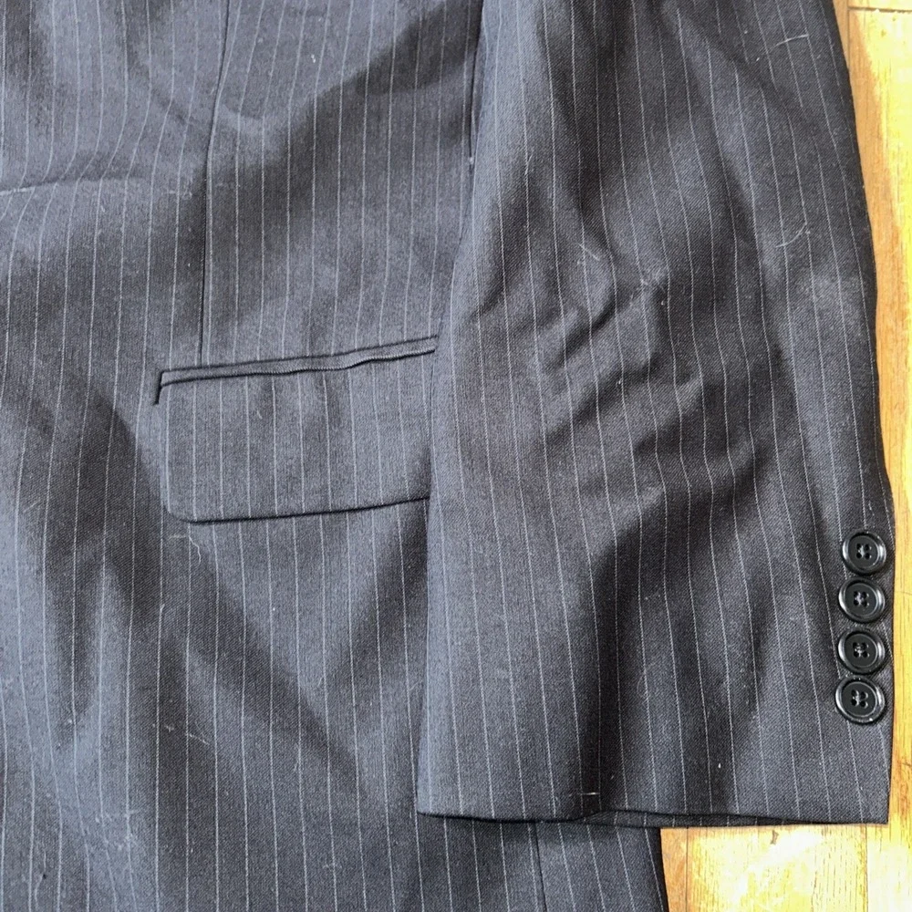 Brooks Brothers 346 Mens 42R Navy Blue Pinstripe Wool Stretch Blazer Sport Coat